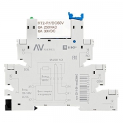 Реле промежуточное РП slim 23/1 6А 230В AC с розеткой в сборе EKF rps-23-1-60-rms230AC rps-23-1-60-rms230AC