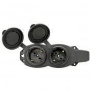 Розетка 2-м 16А IP44 2P+PE 230В с защ. крышками каучук Basic EKF RPS-018-16-230-44 RPS-018-16-230-44