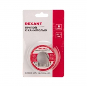 Припой с канифолью 100гр d=2.0мм (Sn60 Pb40 Flux 2.2%) REXANT 09-3223 09-3223