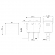 Выключатель клавишный 250В 6А (3с) ON-OFF-ON красн. с нейтралью Mini (RWB-205; SC-768) REXANT 36-2144 36-2144