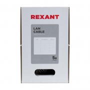 Кабель витая пара U/UTP кат.5e 4х2х24AWG solid CU PVC сер. 305м (м) Rexant 01-0043 01-0043