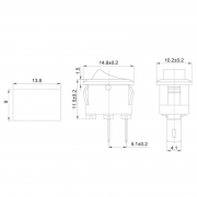 Выключатель клавишный 250В 3А (2с) ON-OFF черн. Micro (RWB-101) Rexant 36-2010 36-2010
