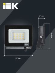 Прожектор светодиодный СДО 06-10 6500К IP65 черн. IEK LPDO601-10-65-K02 LPDO601-10-65-K02