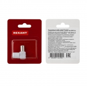 Разъем антенный на кабель штекер-TV угловой бел. блист. Rexant 06-0014-A 06-0014-A