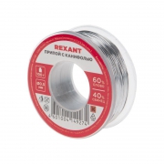 Припой катушка с канифолью 100гр d0.5мм (Sn60 Pb40 Flux 2.2%) (блист.) Rexant 09-3201 475426