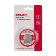 Припой катушка с канифолью 100гр d0.5мм (Sn60 Pb40 Flux 2.2%) (блист.) Rexant 09-3201 475426