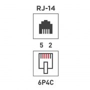 Розетка телефонная 1-м ОП RJ14 (6P4C) кат.3 бел. Rexant 03-0001 03-0001