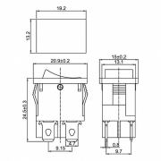 Выключатель клавишный 250В 6А (4с) ON-OFF красн. с подсветкой Mini (RWB-207 SC-768) блист. Rexant 06-0300-A 06-0300-A