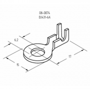 Наконечник кольцевой d6.2мм 0.5-0.8кв.мм НК 6-0.5-0.8 Rexant 08-0074 08-0074