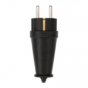 Вилка прямая влагозащ. 16А IP44 с заземл. COMPACT каучук черн. Rexant 111-200 111-200