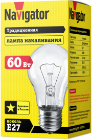 Лампа накаливания 94 300 NI-A-60-230-E27-CL Navigator 94300 94300