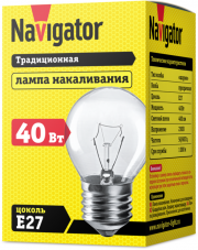 Лампа накаливания 94 310 NI-C-40-230-E27-CL (КНР) Navigator 94310 94310