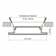 Светильник светодиодный PLED DL7 18Вт 6500К IP54 1530лм WH встраив. бел. Pro JazzWay 5069107 5069107