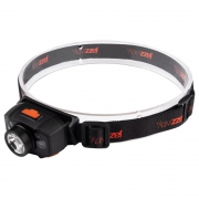 Фонарь аккумуляторный налобный AccuH1-L5WZ-og zoom LED 5Вт + 2хRED SMD IP54 5 режимов: 100проц. 180лм 3.5ч/50проц. 110лм 5.5ч/30проц. 65лм 15ч/красн. 28ч/мигающ. красн. 12ч аккум. 0.8А.ч управл. жестами черн./оранж. JazzWay 5036611 5036611