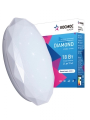 Светильник светодиодный Classic DIAMOND 18Вт 230В 4000К 1170лм 248х48мм настенно-потолочный КОСМОС KCDiam18W_4000 KCDiam18W_4000