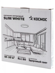 Светильник светодиодный SLIM WHITE 38Вт 6500К IP40 2700лм 230В 400х25мм КОСМОС KSlim38w_W6500K KSlim38w_W6500K