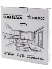 Светильник светодиодный SLIM BLACK 38Вт 4500К IP40 2650лм 230В 400х25мм КОСМОС KSlim38w_B4500K KSlim38w_B4500K