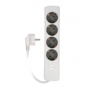 Удлинитель 4х1.4м с заземл. с выкл. бел. ET-04-140W JAZZway 5051799 5051799