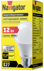 Лампа светодиодная 61 478 NLL-A60-12-24-48-4K-E27 Navigator 61478 61478