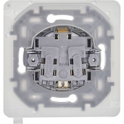 Розетка 1-м СП Inspiria 16А IP44 250В 2P+E защ. шторки с крышкой немецк. стандарт механизм алюм. Leg 673742 673742