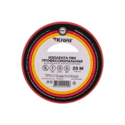Изолента ПВХ профессиональная 0.18х19мм х 20м красная (уп.10шт) Kranz KR-09-2804 KR-09-2804