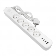 Удлинитель 5х3м IP20 2USB 2.4А+2type-C LUX 1.5кв.мм EKF UBA-LUX-503-TC UBA-LUX-503-TC