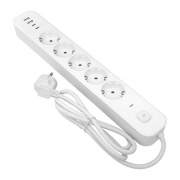 Удлинитель 5х3м IP20 2USB 2.4А+2type-C LUX 1.5кв.мм EKF UBA-LUX-503-TC UBA-LUX-503-TC