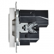 Розетка BRITE РЮш10-1-БрАБ 16А с USB A+A 2.1А с заземл. защ. шторки механизм арктич. бел. IEK BR-R14-16-U21-D21-K91 BR-R14-16-U21-D21-K91