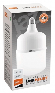 Лампа светодиодная высокомощная PLED-HP-T120 50Вт 4000К нейтр. бел. E27/E40 (переходник в компл.) JazzWay 5003842A 5003842A
