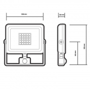 Прожектор светодиодный PFL-C3 SENSOR 20Вт 6500К IP65 закален. прозр. стекло JazzWay 5026926A 5026926A