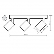 Светильник PDL-R под лампу 3xGU10 макс. 3х15Вт WH 230В IP20 JazzWay 5049369 5049369