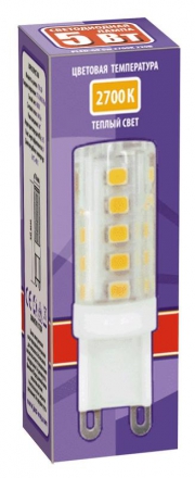 Лампа светодиодная PLED-G9 5Вт капсульная 2700К тепл. бел. G9 320лм 220-230В JazzWay 1032102B 1032102B