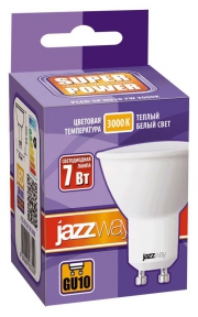 Лампа светодиодная PLED-SP 7Вт 3000К тепл. бел. GU10 520лм 230В JazzWay 1033550 1033550