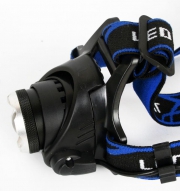 Фонарь налобный E150 (аккум. 220В CREE 3Вт пласт. бокс; черн.) Ultraflash 12188 12188