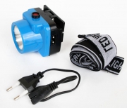 Фонарь налобный аккумуляторный LED 5374 (220В LED 1 режим; голуб.) Ultraflash 12427 12427