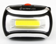 Фонарь налобный LED 5380 (3Вт COB LED 3 режима черн. пласт. пакет) Ultraflash 12870 12870
