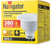 Лампа светодиодная 94 262 NLL-MR16-5-12-3K-GU5.3 5Вт 3000К тепл. бел. GU5.3 360лм 12В Navigator 94262 94262