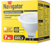 Лампа светодиодная 94 244 NLL-MR16-7-230-3K-GU5.3 7Вт 3000К тепл. бел. GU5.3 480лм 170-260В Navigator 94244 94244