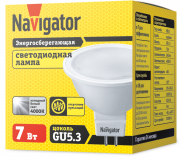 Лампа светодиодная 94 245 NLL-MR16-7-230-4K-GU5.3 7Вт 4000К нейтр. бел. GU5.3 500лм 170-260В NAVIGATOR 94245 94245