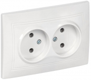 Розетка 2-м СП Кварта 10А IP20 без заземл. бел. ИЭК ERK23-K01-10-DM ERK23-K01-10-DM