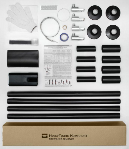 Муфта кабельная концевая наружной установки 1кВ КНТпН 4х(150-240мм) с болтовыми наконечниками Нева-Транс Комплект 22020098 22020098