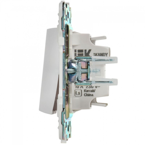 Выключатель 1-кл. SKANDY 10А SK-V07W с индикацией арктич. бел. IEK SK-V10-1-10-K01 SK-V10-1-10-K01