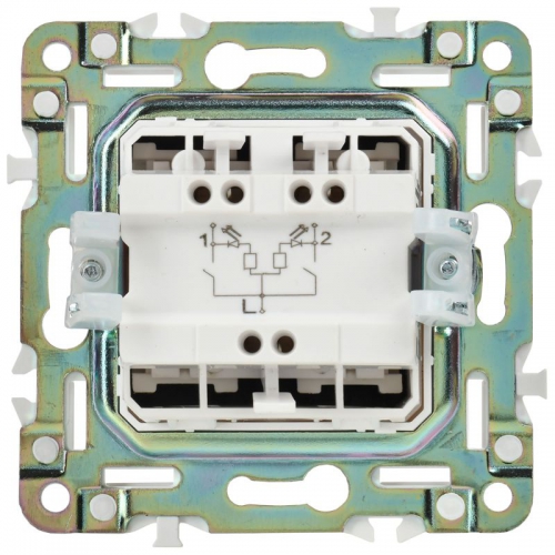 Выключатель проходной 2-кл. SKANDY 10А SK-V10Bl с индикацией черн. IEK SK-V22-1-10-K02 SK-V22-1-10-K02