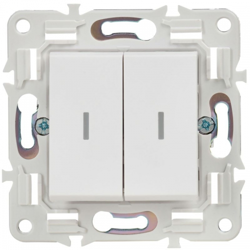 Выключатель 2-кл. SKANDY 10А SK-V09W с индикацией арктич. бел. IEK SK-V20-1-10-K01 SK-V20-1-10-K01