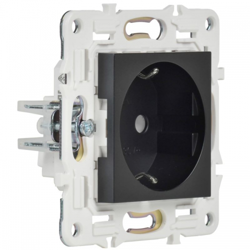 Розетка SKANDY 16А с заземл. без защ. шторок SK-R05Bl черн. IEK SK-R11-16-K02 SK-R11-16-K02