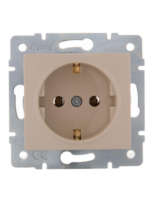 Механизм розетки 1-м СП Karina с заземл. термопласт крем. LEZARD 707-0388-122B 707-0388-122B