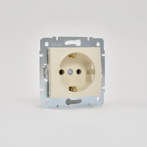 Механизм розетки 1-м СП Karina с заземл. термопласт крем. LEZARD 707-0388-122B 707-0388-122B