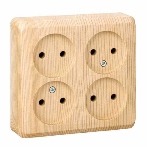 Розетка 4-м ОП Этюд 16А IP20 250В без с заземл. без защ. шторок сосна SE PA16-205D PA16-205D