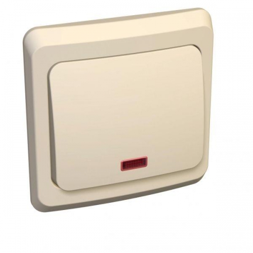 Выключатель 1-кл. СП Этюд 10А IP20 с подсветкой крем. SE BC10-005K BC10-005K
