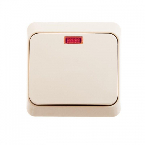 Выключатель 1-кл. ОП Этюд 10А IP20 с подсветкой крем. SE BA10-005K BA10-005K